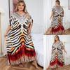 European-American Rayon Print Plus Size Beach Cover-Up Dress & Long Robe