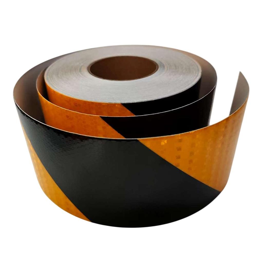 5cm/10cm/15cm/20cm*5M Yellow-Black Reflective Material Right Twill Adhesive Reflectors Tape Waterproof Stickers Sheets For Truck