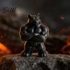 Detailed Muscle Figure 3D Printed Bear Statue, Matte Black Fitness Ornament for Office Figurine Bookshelf Gym Decor, Compact Inspirational Gift