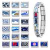 Großhandel Y2K Blau Grau Blume Seestern Wolken Sonne Katze Italienischer Charms Glieder Passend für 9mm Edelstahlarmband DIY Herstellung Geschenk