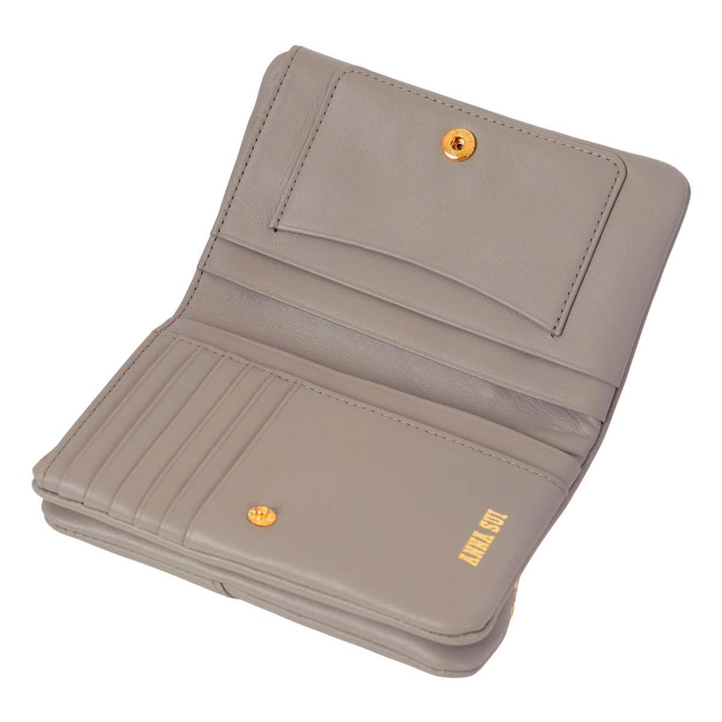 ANNASUI Women's Titi Soft Bifold Wallet with Clasp Closure, Gray, 318081. This cute mini wallet features a cat design.