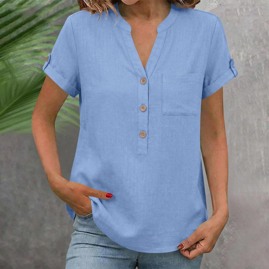 Women's Knit  Short-Sleeve Top Casual Comfortable  Blouse