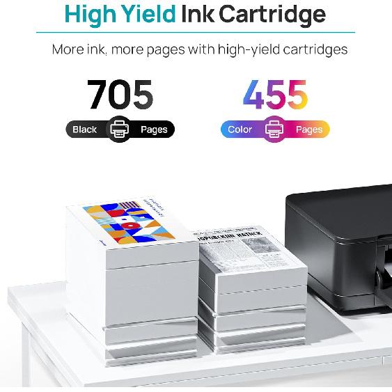 67XL Ink Cartridges Black/Color Combo Pack Replacement for HP Ink 67 67XL Ink Cartridges Work for HP DeskJet 2755e 2700 2855e 2842e 2800 4155e 4255e