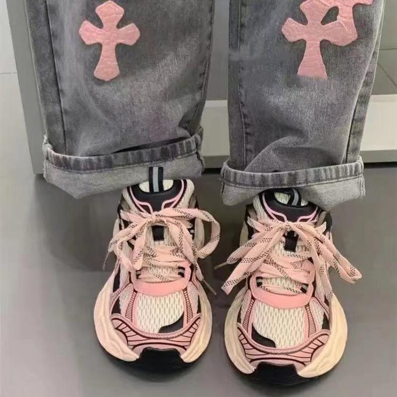 Women's Thick-soled Shoes Lace-up Vulcanized Women's Shoes Summer New Breathable Casual Sports Shoes