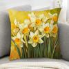 1pc Vintage Style Daffodil Print Pillow Cover