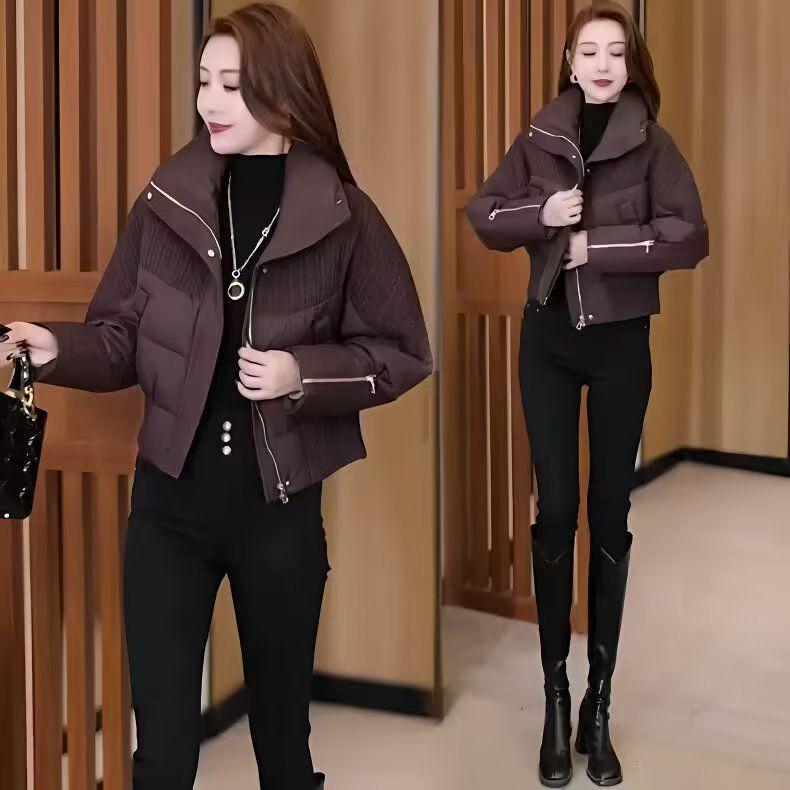 Down cotton fashionable and thin jacket women's down cotton jacket short warm foreign style small man