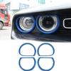 4pcs Blue Front Headlight Lamp Cover Trim Ring Exterior for Dodge Challenger 15+