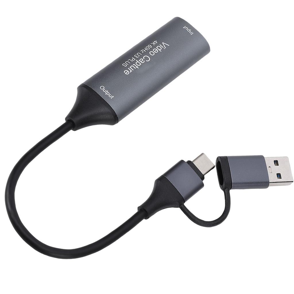 Video Capture Card 4K HD to USB C and A Low Latency USB 3.0 Sound Video Capture Card for Streaming Conference Teaching