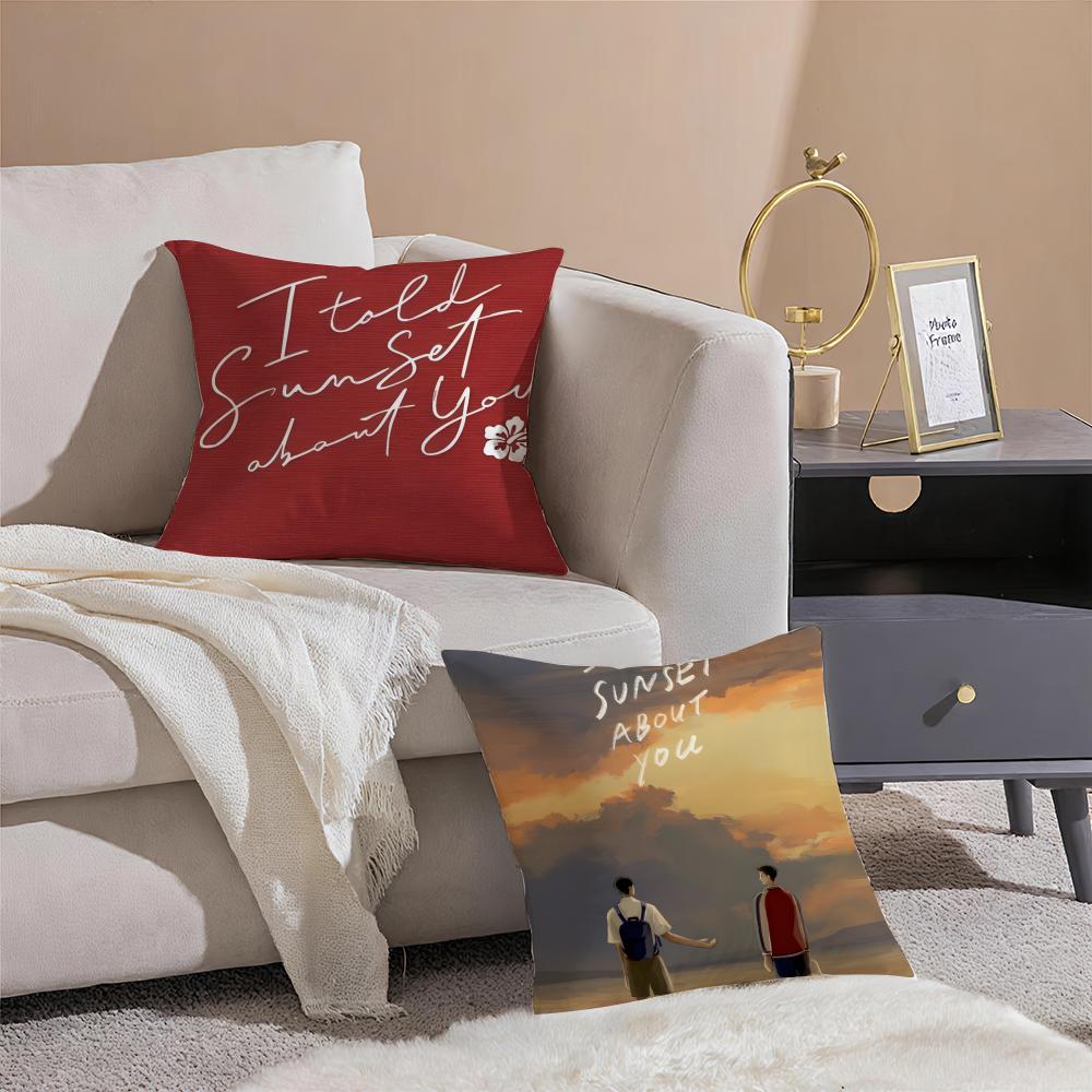 Fashion Thai TV II Told Sunset About Yous Cushion Cover Linen Pillow Case Soft Breathable Protective Couch Room Decoration