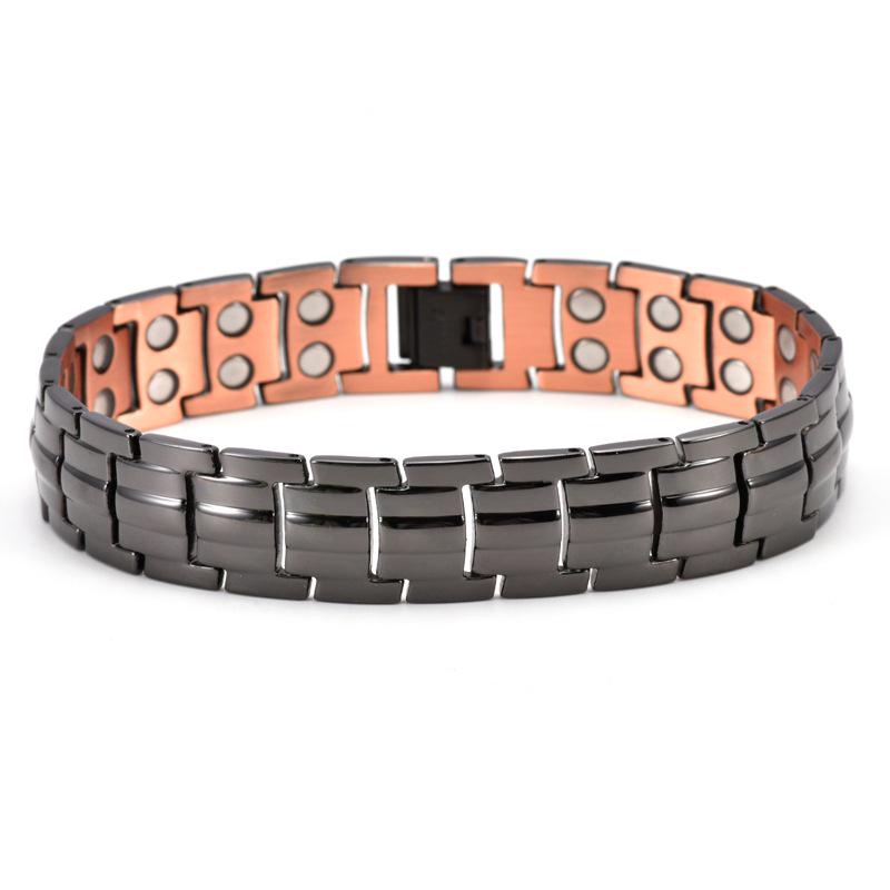 European-American Retro Pure Red Copper Turtle Magnetic Men's Energy Bracelet