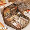 Pencil Case Capybara Solid Color 12 Layers Standing High Value Multi-function Brown Pencil Case Stationery Case