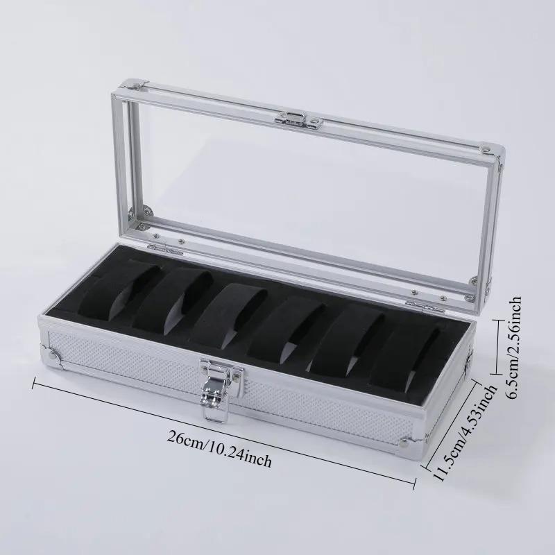 

Practical Watch Box, 6/12 Compartments, Jewelry Watch Display Storage Box, Rectangular Watch Stand, Suitable for Home Use