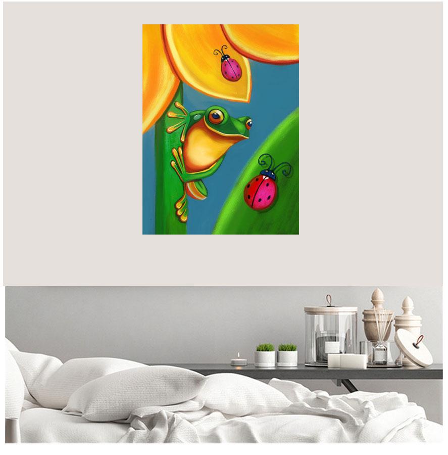 Peinture diamant «grenouille» carrée ou ronde 5D à faire soi-même, broderie, Illustration, point de croix, mosaïque, décoration de la maison