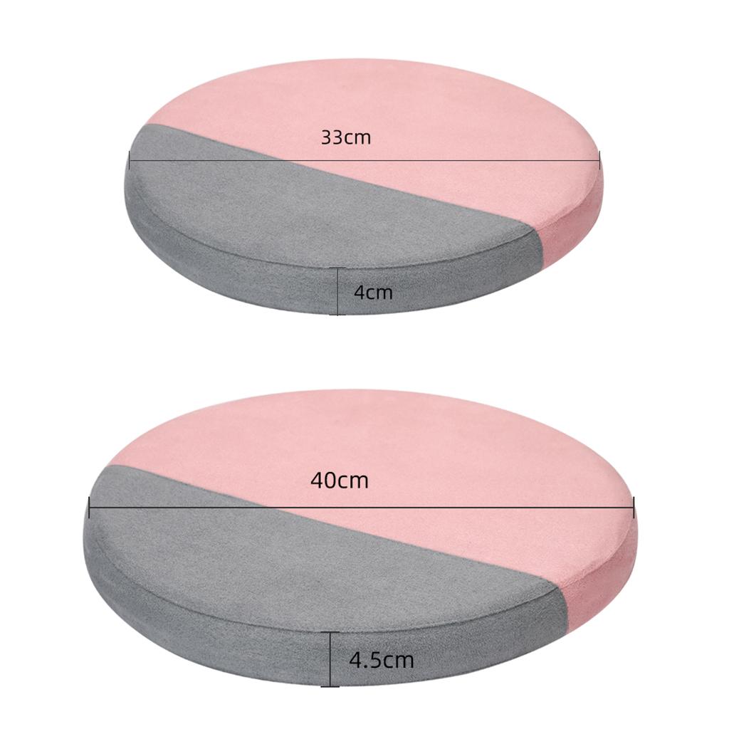 Round Stool Cushion Pad Memory Foam Meditation Pillow Matrress 33cm - Pink Gray