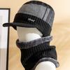 Men Winter Warm Set Classic Plush Fur Lined Winter Hat Male Outdoor Keep Warm Fashion Hat Cap