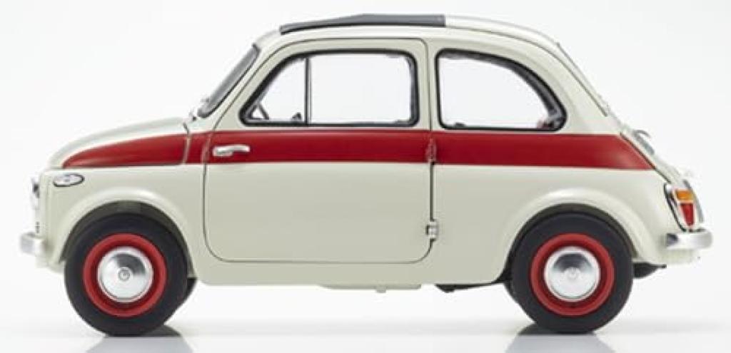 Kyosho Original Scale Fiat Nuova 500 Sport Finished Product KS08966SLG 1/18 (Light Gray/Red Line)