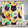 Halloween-themed shower curtain featuring cute ghost cat designs perfect for spooky Halloween decor! (#halloweendecor #showercur