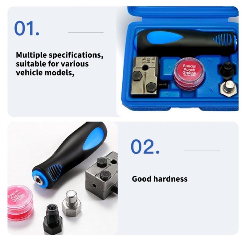 3/16in 4.75mm Manual Tubing Flaring Tool Set Car Brake Line Flaring Device Universal Tube Flare Tool with Storage Box