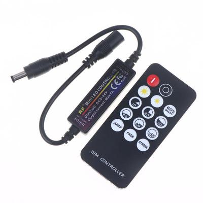 1 Set Mini Rf Wireless 14Keys 2.4G Remote Control Dc12V Led Dimmer 24V 5V 6A For 2835 5050 Single Color Led Strip Lights Dimmer