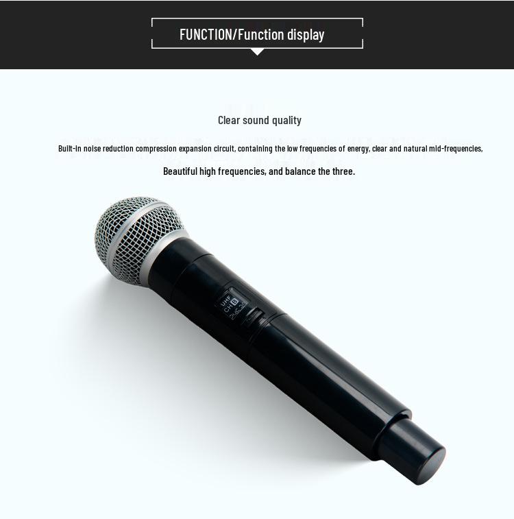 UHF Wireless Handheld Microphone Set: Four-Channel System for Conferences and Karaoke