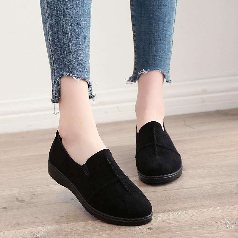 Spring and Autumn New Old North Cloth Shoes Korean Edition Fashion Doudou Shoes Women's Soft Soles Versatile Work Shoes One Pedal Women's Single Shoes