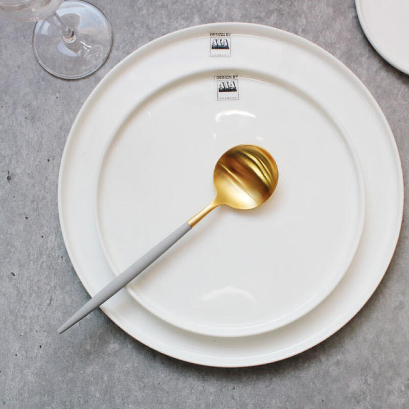 Orphan Light Gray Gold Dessert Spoon