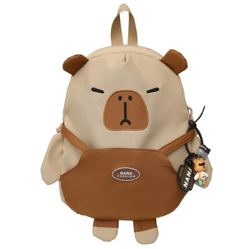 Backpack Capybara Student Class Bag Waterproof Capacity Large Storage Partition