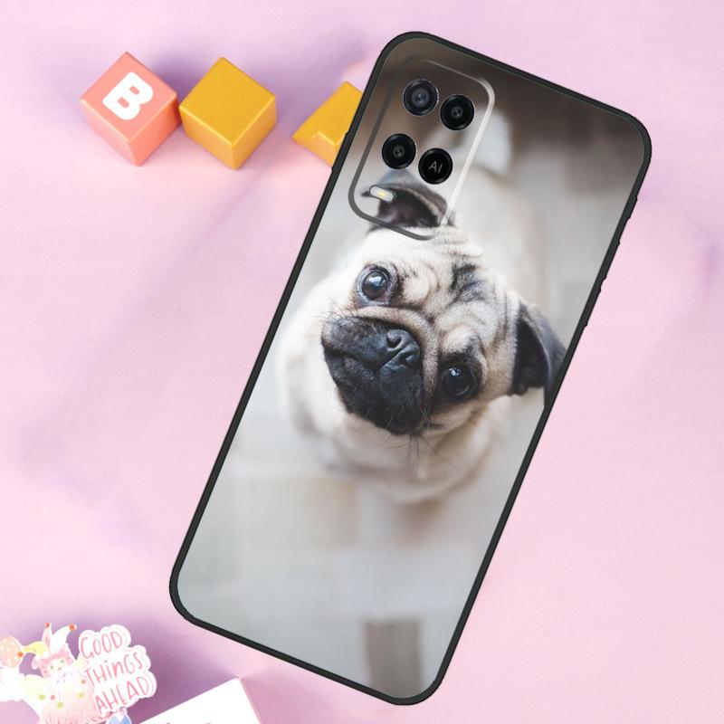 Cute Pug Dog Case For Oppo A6 A5 Pro A15 A16 A76 A96 A17 A57 A98 A58 A78 A18 A38 A54 A74 A94 A40 A60 A80