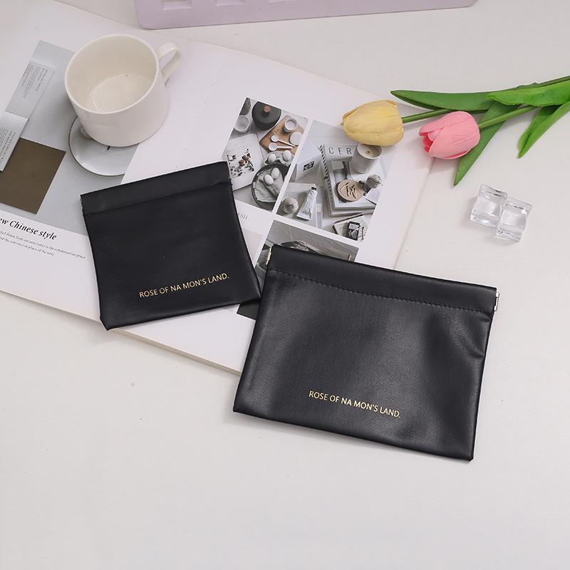 Portable Lipstick & Cosmetic Bag with Automatic Closure - Compact Earphone, Data Cable & Coin Pouch