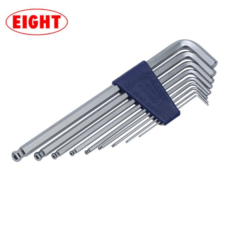 EIGHT Metric Ball-End Extra-Long Hex Key Wrench Set 1.2-10mm