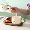 Cream Wind Hand Pinch Cartoon Ceramic Mug Household Water Cup Coffee Cup Couple Cup Teacup Milk Cup Breakfast Cup