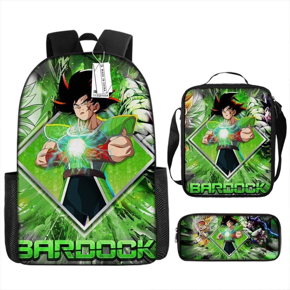 Dragon Ball Backpack Cross-border Trend Backpack Retro School Bag Dragon Ball Cartoon Three-piece Set
