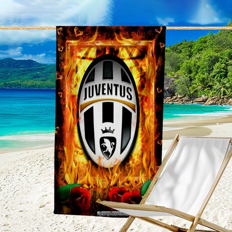 Asciugamano da Spiaggia Stampato Juven-tus Football Club, Microfibra Super Morbida, Regalo Perfetto Compleanno, per Piscina, Spiaggia, Viaggio, per famiglia e amici