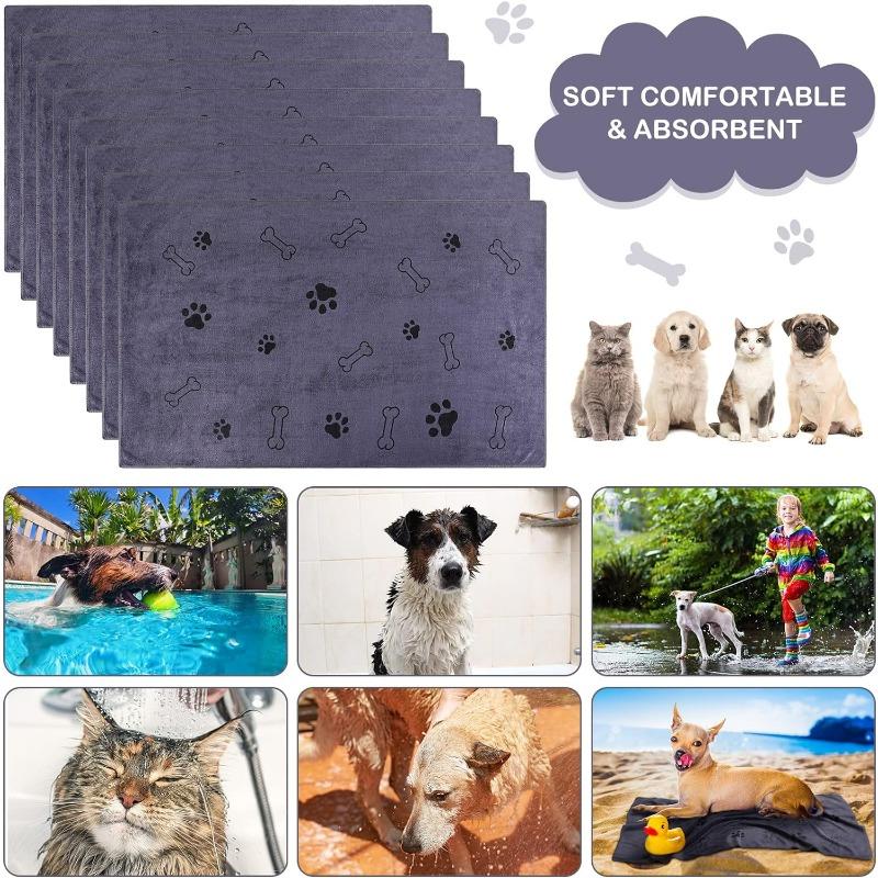 1pc Serviette Microfibre Chien à Séchage Rapide Absorbant Produit de Bain pour Animaux Fibre Serviette de Bain à Séchage Rapide Chiffon d'Essuyage Voiture Fournitures pour Animaux