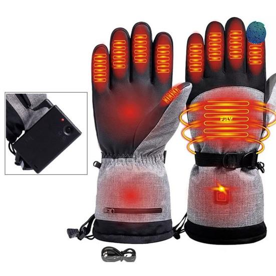 Electric Heated Gloves Battery Operated Winter Ski Gloves Waterproof Touchscreen Warming Gloves for Outdoor Motorcycle Hiking