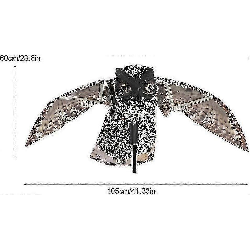 Prowler Owl With Moving Wing Lifelike Design Hunting Flight Pose Effective Bird Deterrent For Open Outdoor Areas