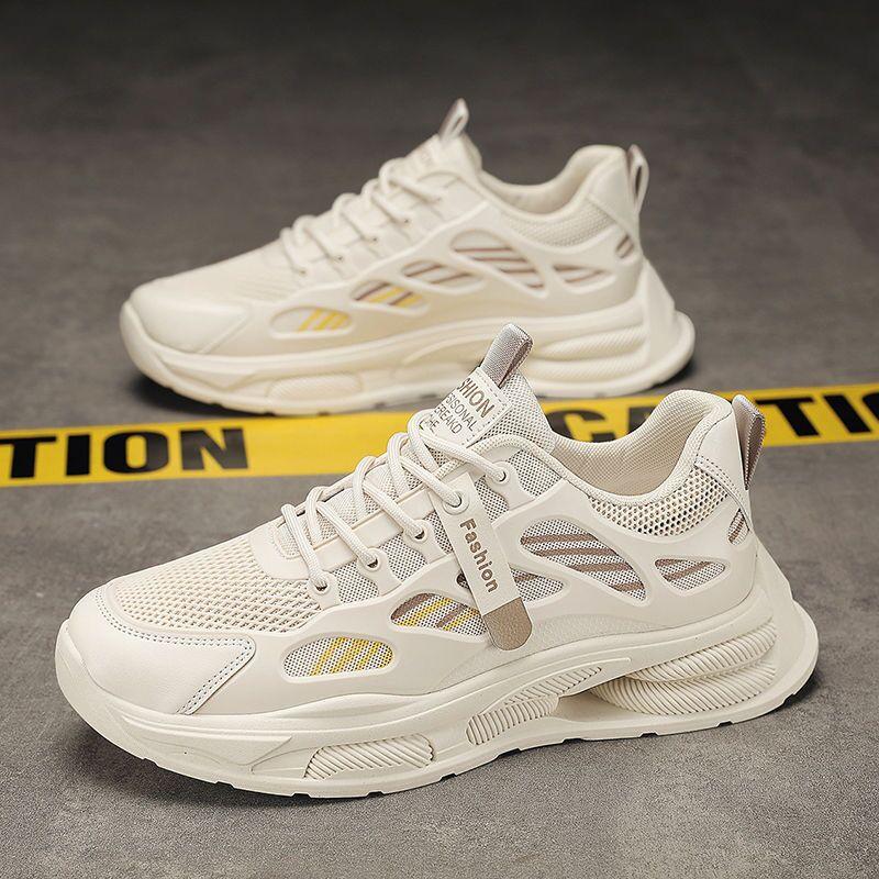 Frühling Herrenschuhe Neue Atmungsaktive Mesh-Schuhe Herren Koreanischer Stil Vielseitige Dicksohlige Sneaker Lässig Laufschuhe Daddy-Schuhe