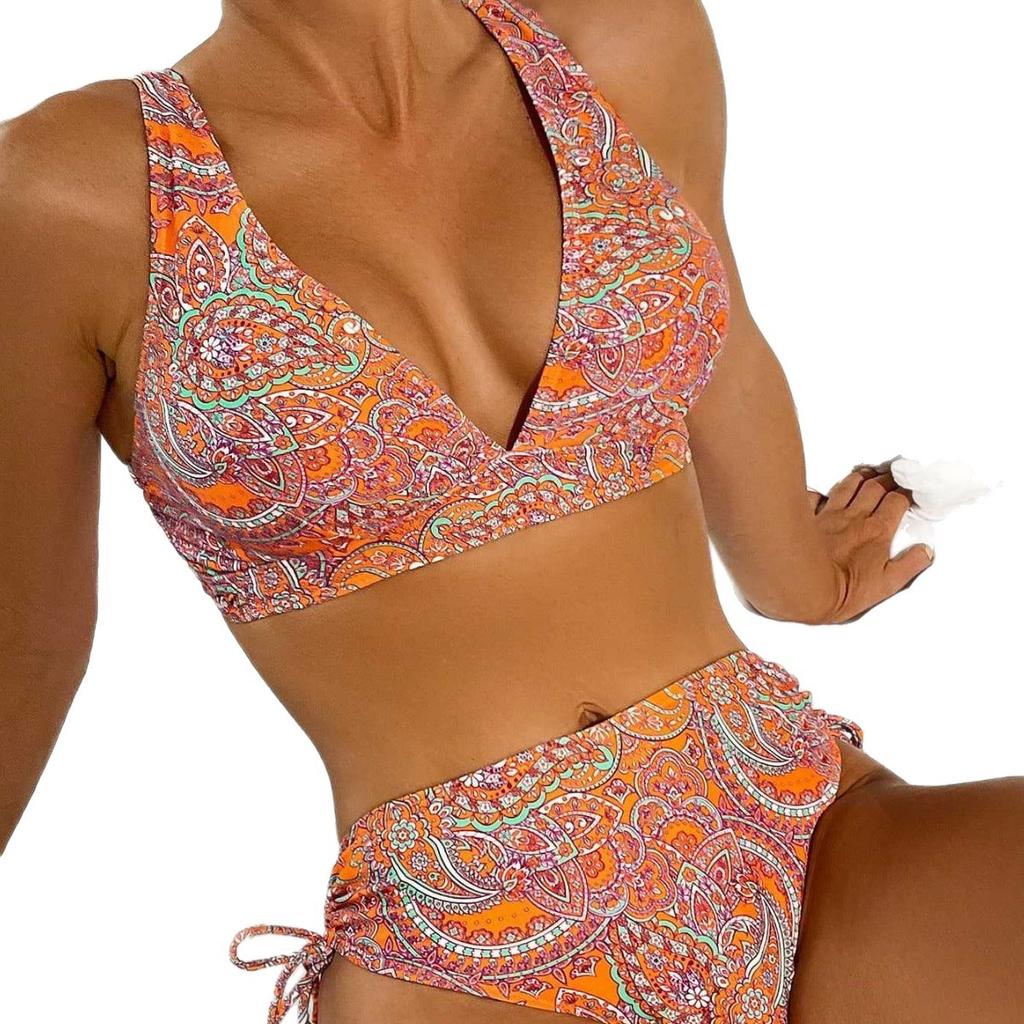 1011 New Unique and Beautiful Swimsuit Seaside Bikini Sexy European and American Split Swimsuit Huludao