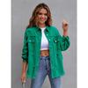 Women's Point Collar Long Sleeve Distressed Denim Jacket Loose Fit Raw Fringe Button Down Shirt