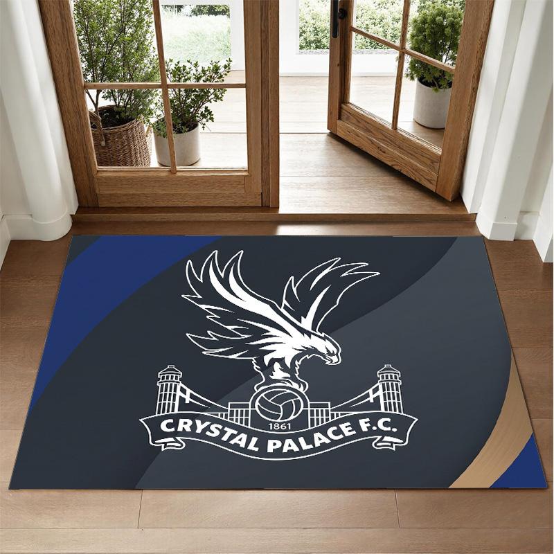 Crystal Palace Football Design Crystal Velvet Rug Soft Decorative Mat for Bedroom Entrance