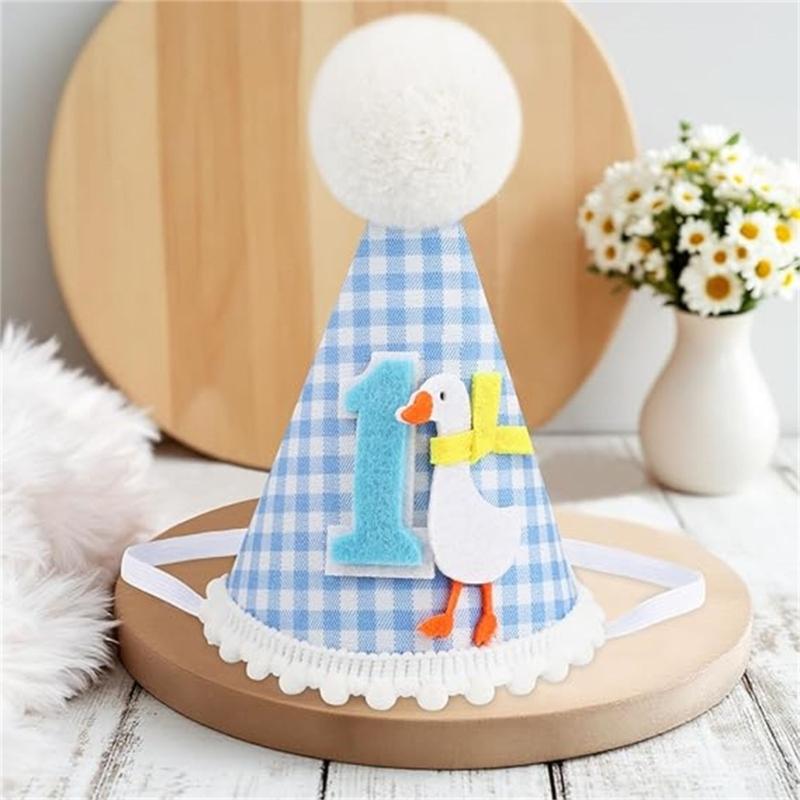 Lovely Waterfowl Themed first Birthday Hat For Infants Safe Comfortable Not Interlaced Fabric Party Decoration