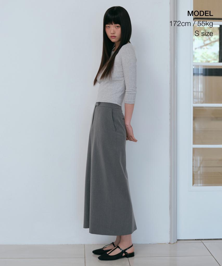 Musinsa Standard Woman Women'S Straight Maxi Skirt [Melange Gray]