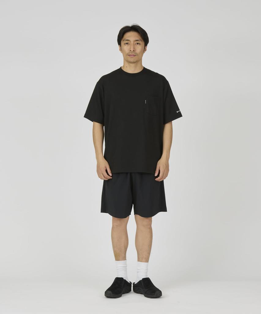 Snow Peak New Standard Pocket Short Size L T-Shirt NSD-TS-25AU001 T-shirt, Sleeve, Men's/Women's, BLACK,