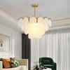 French Modern Minimalist Glass Chandelier: Cream Style for Bedroom, Dining Room, and Study