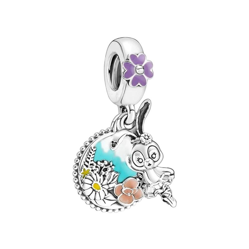 Mickey and Minnie Charm Bead Charms Pendant Compatible With Authentic Snake Copper Bracelets Necklaces Bead Charms Ideal For Diy Jewellery Women Gift