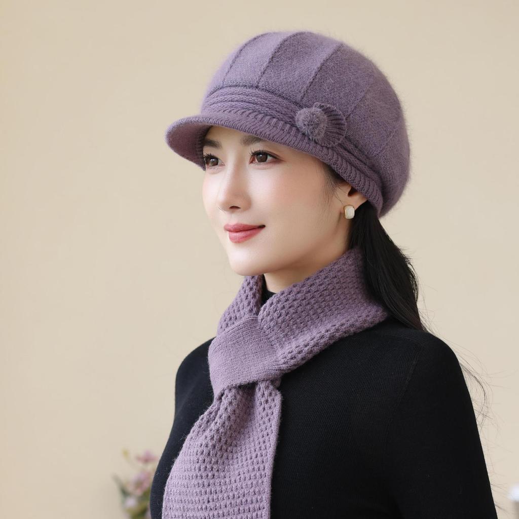 New Autumn and Winter Woolen Hats for The Elderly and Grandma Warm Knitted Hats for Middle Aged and Elderly Mothers Cotton Hats Ladies Hats