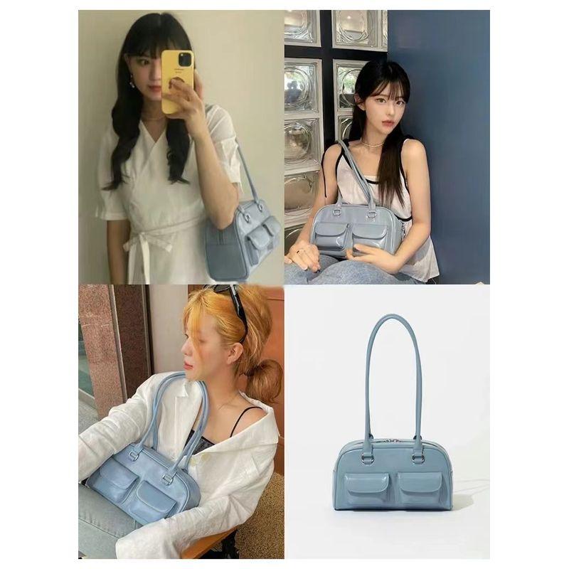 Yunzhen Same Bag for Women 2025 Fall and Winter New Arrival South Korea Ins Large Capacity Retro Bowling Satchel Shoulder Bag