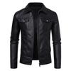 Men'S Leather Jacket New Spring, Autumn And Winter Korean Version Slim Trend Velvet Thickened Locomotive Jacket Men'S Leather Jacket