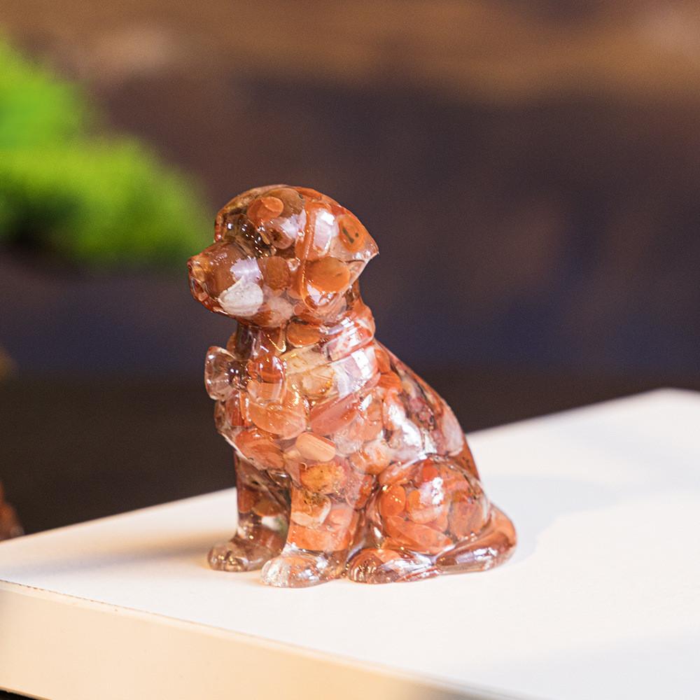 Resin Crystal Dogs Snow Shih Tzu And Golden Retriever Home Decor Gift For Animal Lovers