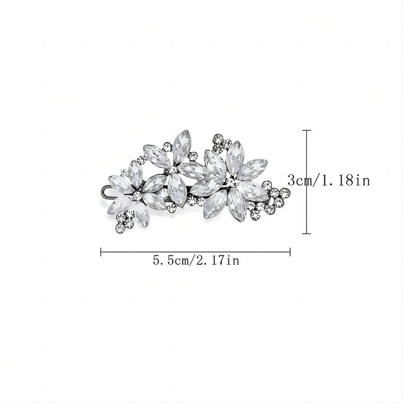 2pc Minimalist Rhinestone Crystal Women's Hair Clip Bride Hair Accessories Banquet Daily Versatile Girls Sweet Jewelry Hair Comb